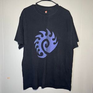 Vintage 00s Starcraft 2 Zerg Logo Video Game Promo Blizzard Shirt Size Large